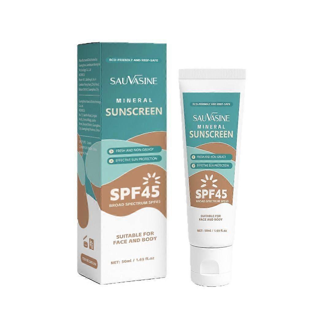 Mineral Sunscreen SPF 45 for Face & Body, Non-Nano Zinc Oxide, Natural Organic Non Toxic Mineral Based Coral Reef Safe Sunscreen, Travel Size