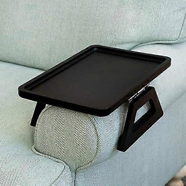 Foldable Armrest Tray for Sofa and Couch, Portable Side Table with Clip-On Design