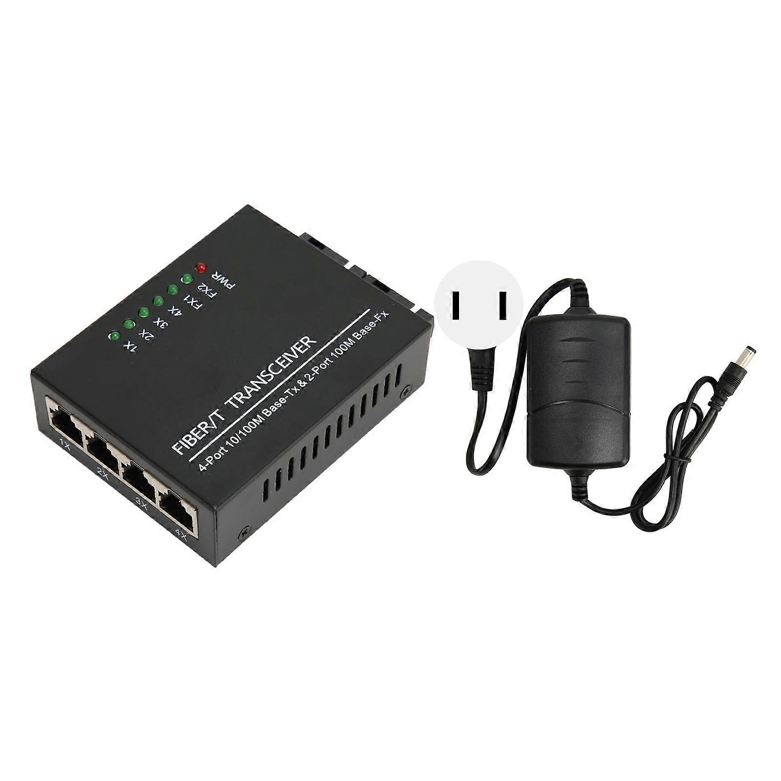 Fiber Transceiver Tx1310nm/Rx1550nm Single Fiber Single Mode RJ45 Port Optical Transceiver 100‑240V