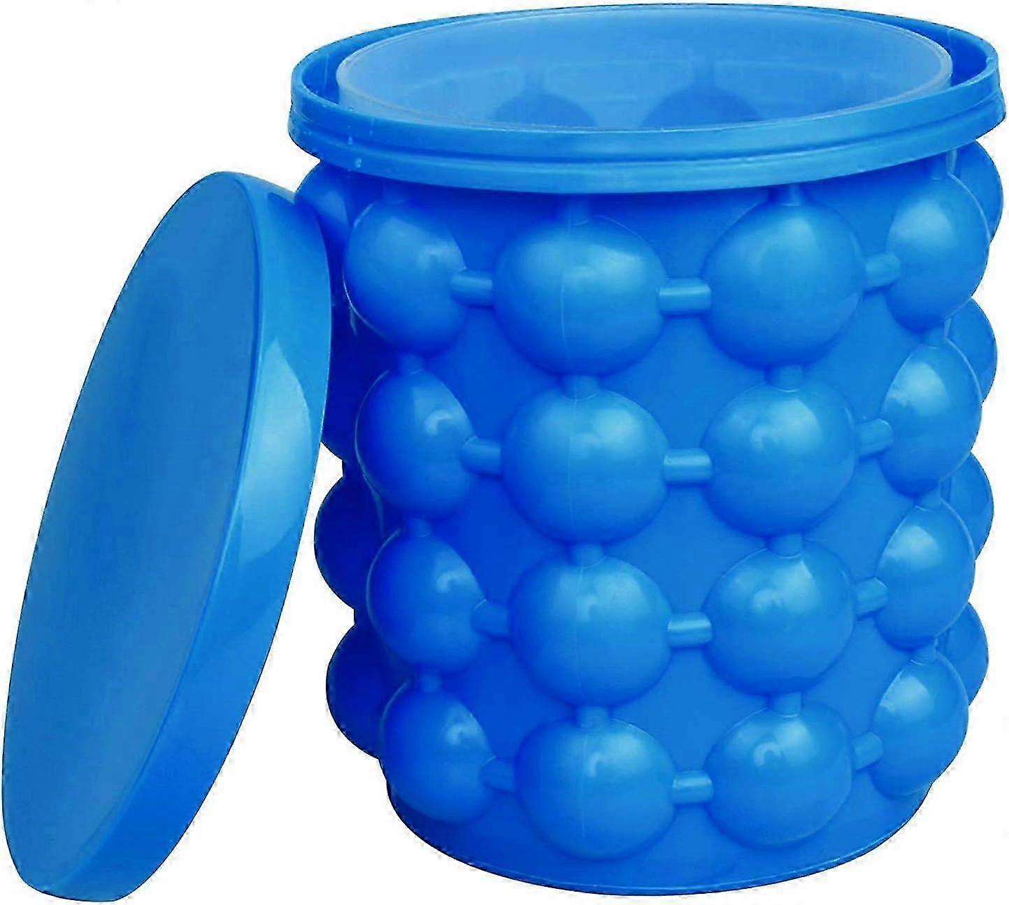 Hexagon-Shaped Ice Nuggets Maker, Silicone Bucket With Lid For Easy-Release And Storage, Bpa Free Space-Saving Ice Cube Mold