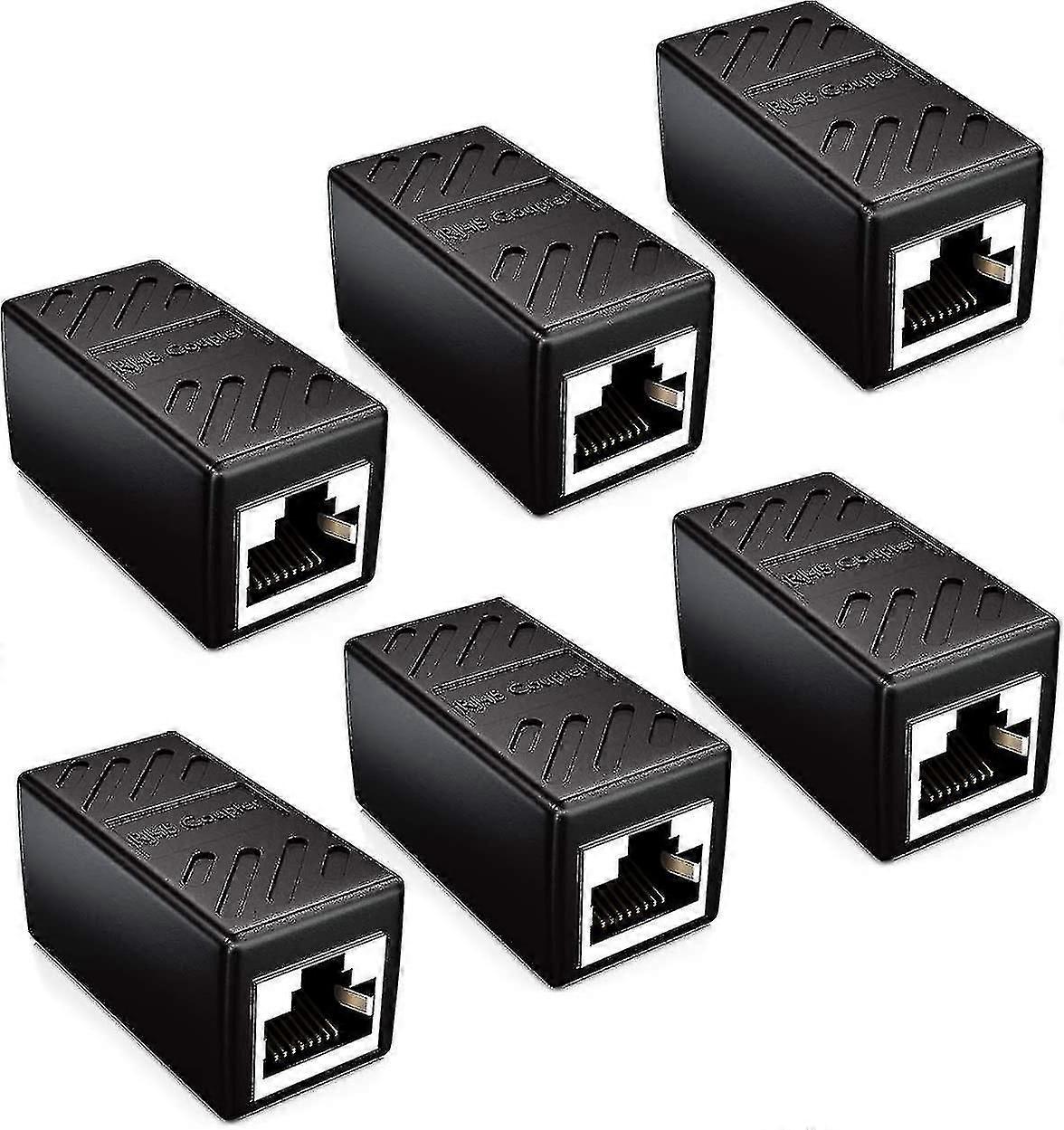 Connecteur RJ45 Pass-through - Rallonge Câble Ethernet - Coupleur Réseau Noir - Installation Facile Sans Outil