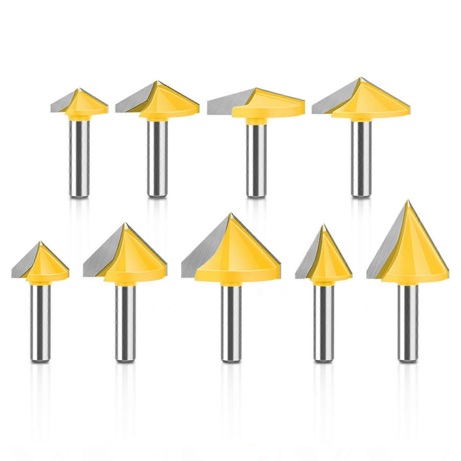 Efficient 8mm Shank V Flute Router Bit Carbide End Mill With 60 To 150 Degree Options for Profession Woodworking Project