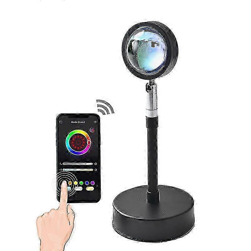 16 farger solnedgang lampe rgb app fjernkontroll atmosfære projeksjon ledet nattlys for hjemme soverom dekorasjon