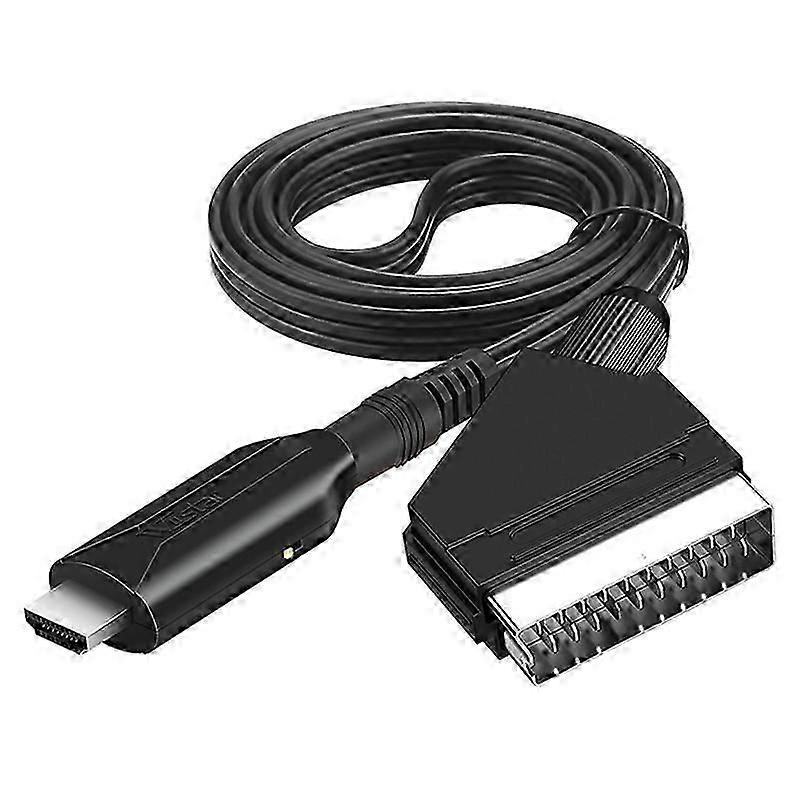 Scart to -Compatible Compatible Cable Converter Professional Video Audio Adapter for HD TV DVD Game
