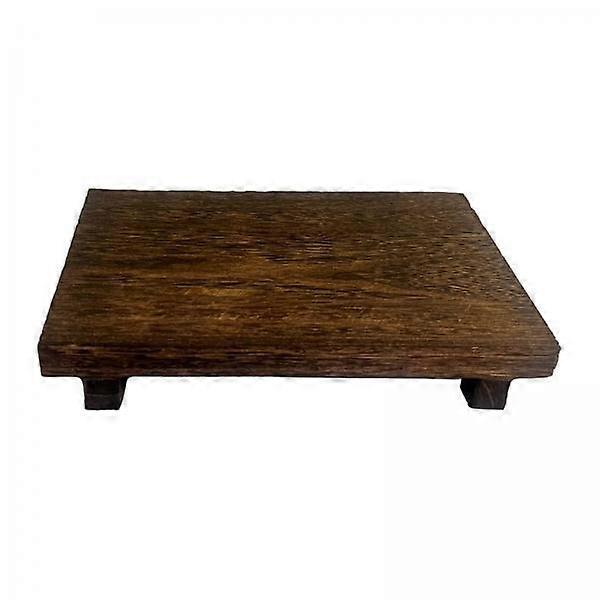 2x Wood Pedestal Stand Candle Plant Holder Rectangular Rustic Decor Versatile