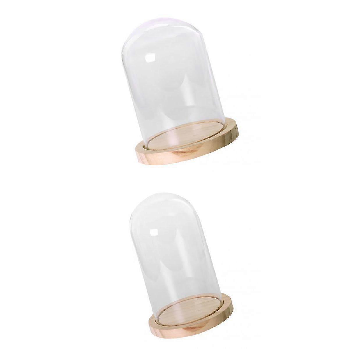 Pair Landscape Terrarium Round Tray Flower Decor Gift