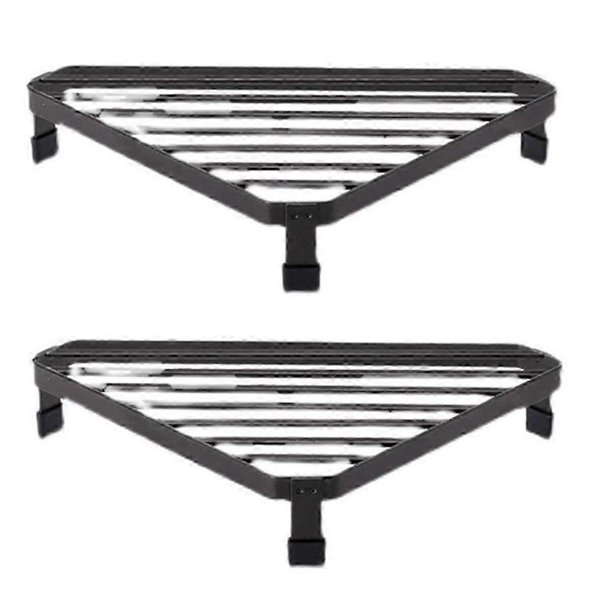 Furnace Angle Frame Wrought Iron Triangular Iron Frame Shelf Pot Rack Anti-Scalding Corner Table Black