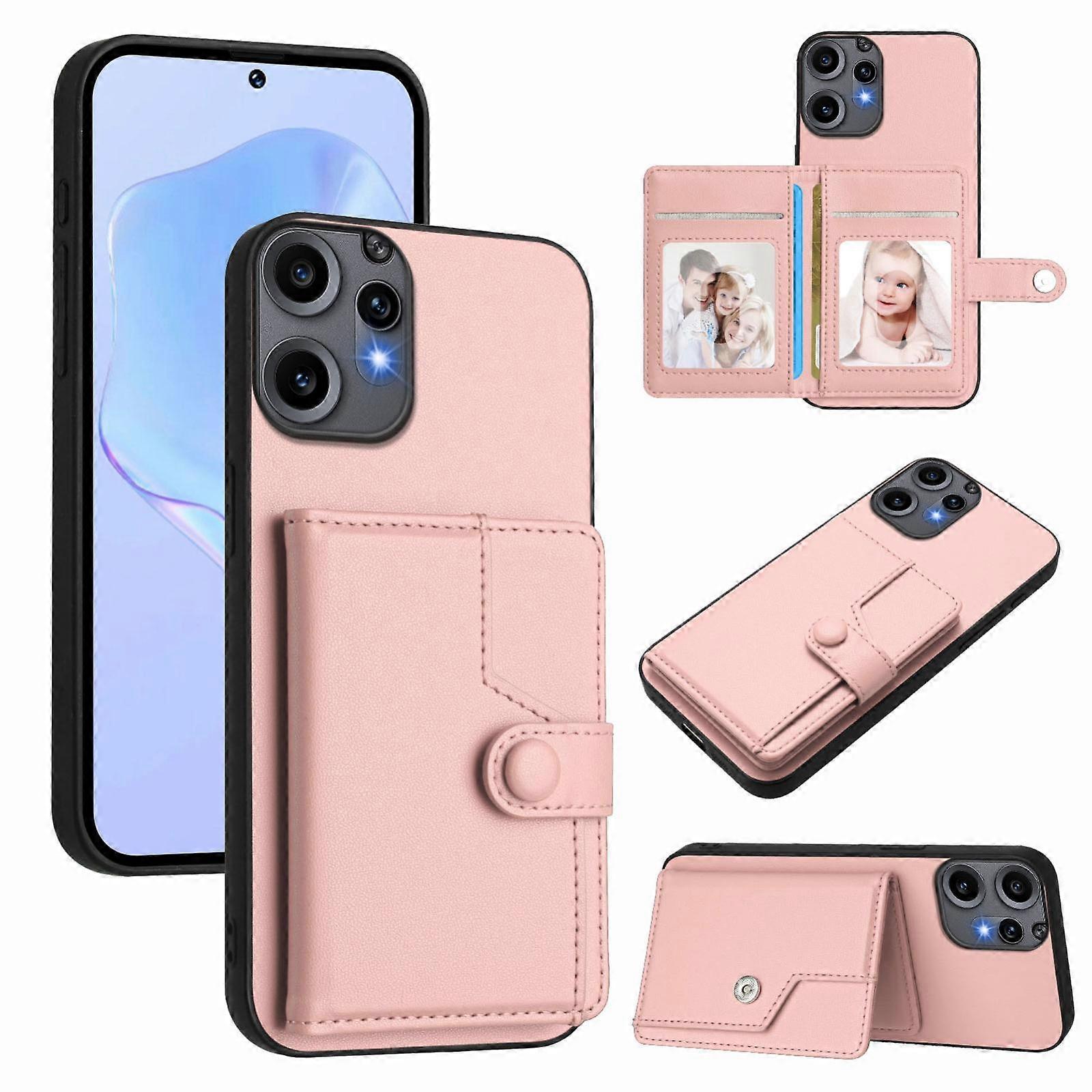 (New) Button Card Bag RFID Anti-theft Phone Case