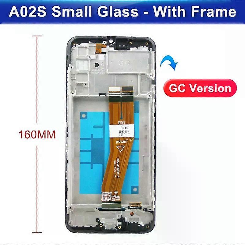 A02S Display Screen With Frame for Samsung Galaxy A02s SM-A025F/DS A025G/DS Display Touch Screen Digitizer Assembly Replacement