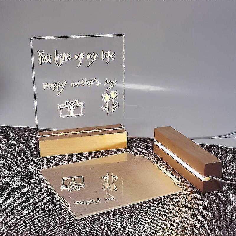LED Acrylic Message Board with Night Light, Desktop Memo Note Pad for Home & Office DIY