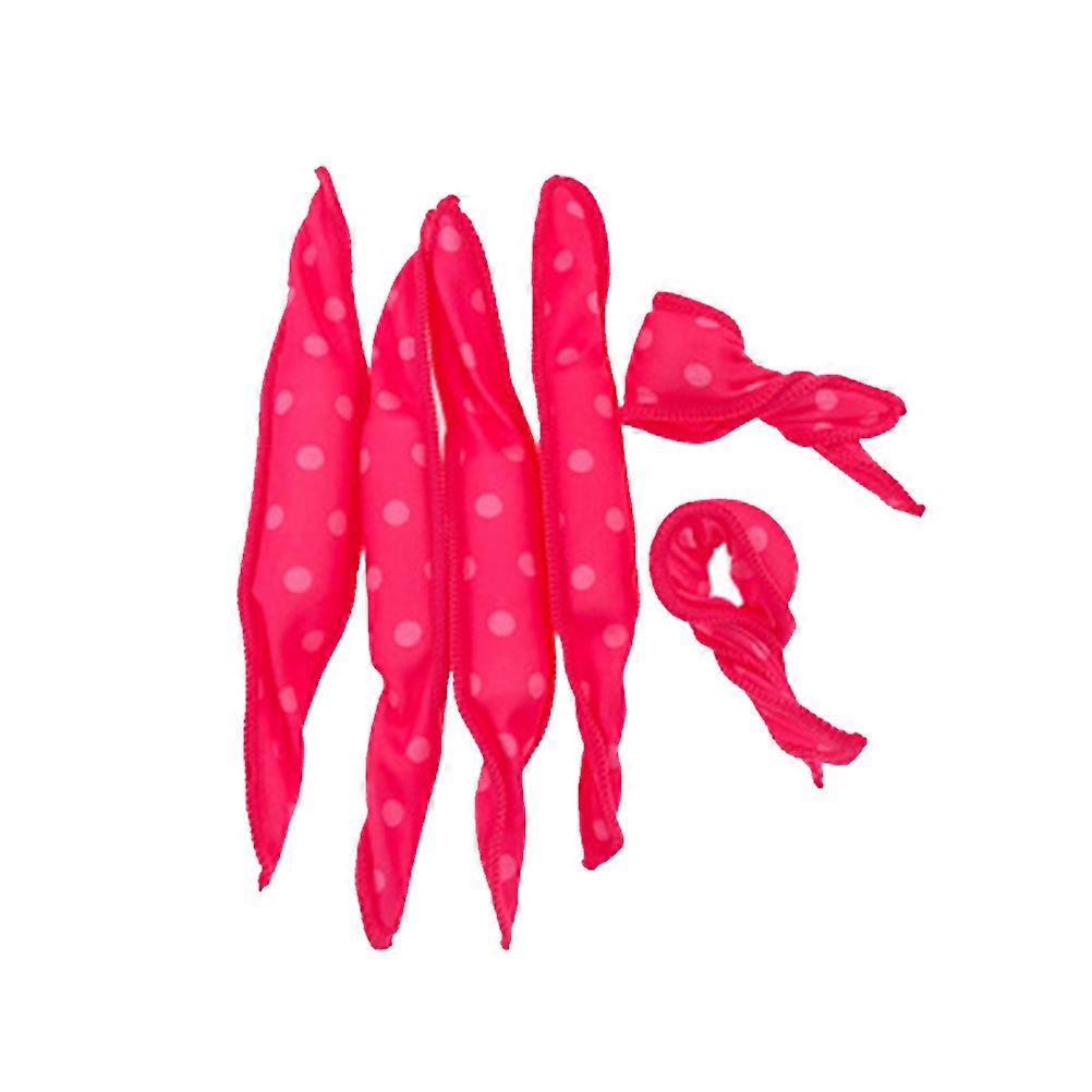 Heatless Curlers Sponge Hair Curler Red 6PCS