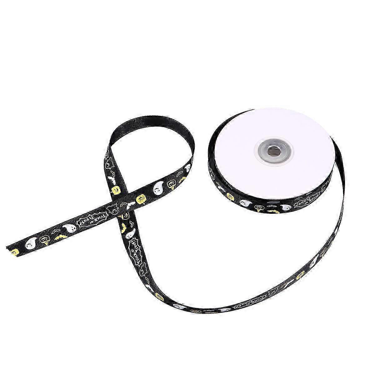 1 Roll Halloween Patterns Wrapping Ribbon Printing Gift Packaging Ribbon