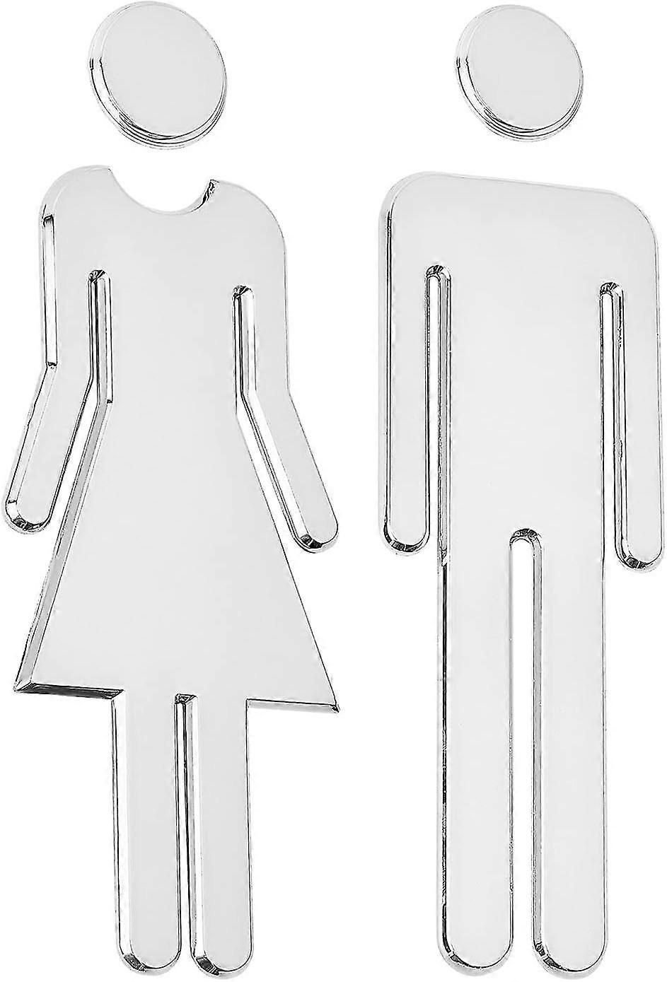 2 Self Adhesive Toilet Signs Suitable for Home and Hotel Use