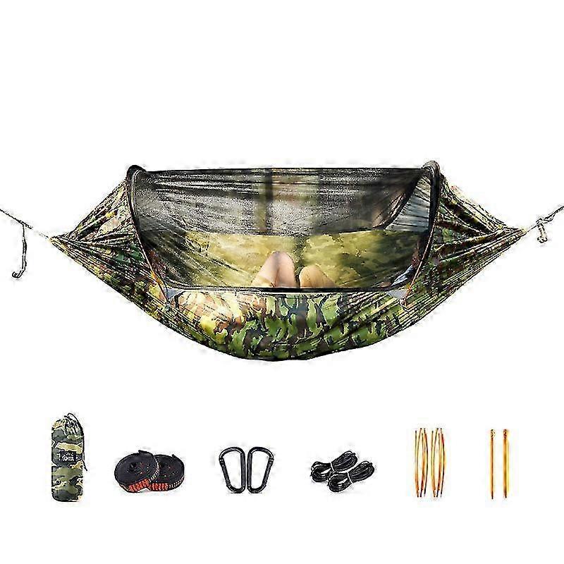Outdoor camping single and double hammock with mosquito net made of parachute fabric for anti-mosquito protection