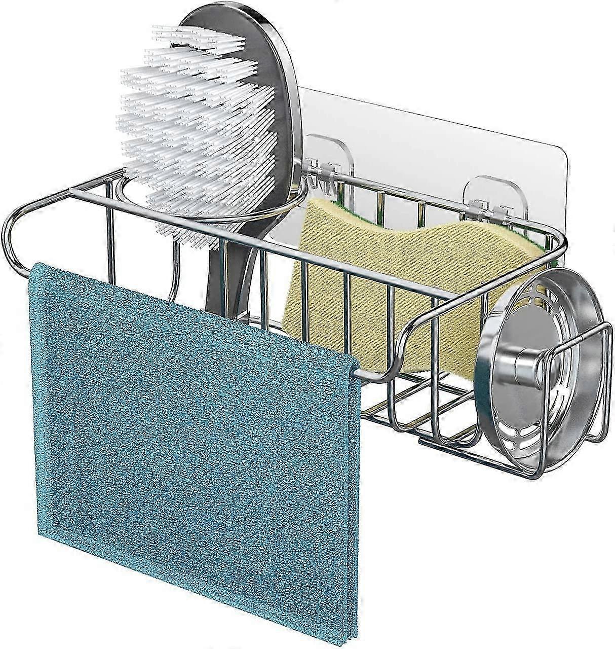 4 in 1 Kitchen Tidy Organizer for Cleaning Sponges, Brushes, and Wash Up Liquid, Suitable for Various Brands, Dimensions: 20.5 * 11 * 6.7cm
