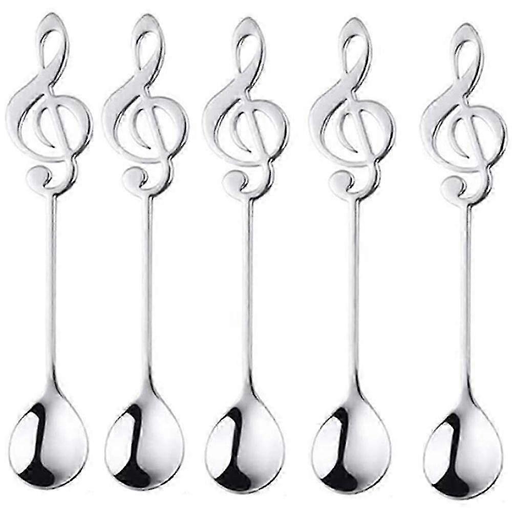 Decorative Musical Note Dessert Spoons for Home Use, Set of 4