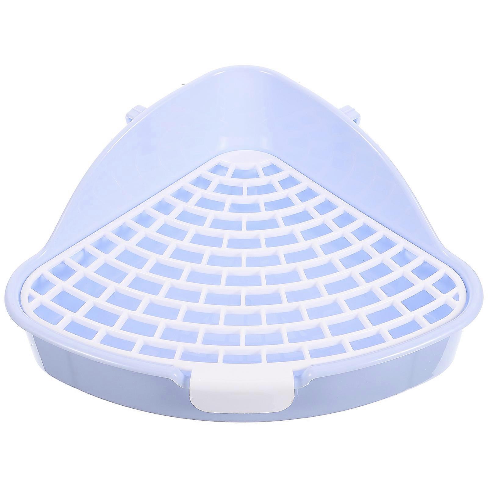 Triangle Rabbit Toilet Basin Durable Plastic Pet Potty Trainer with Mesh for Easy Cleaning Suitable for Bunny Guinea Pig Hamster Chinchilla Sturdy