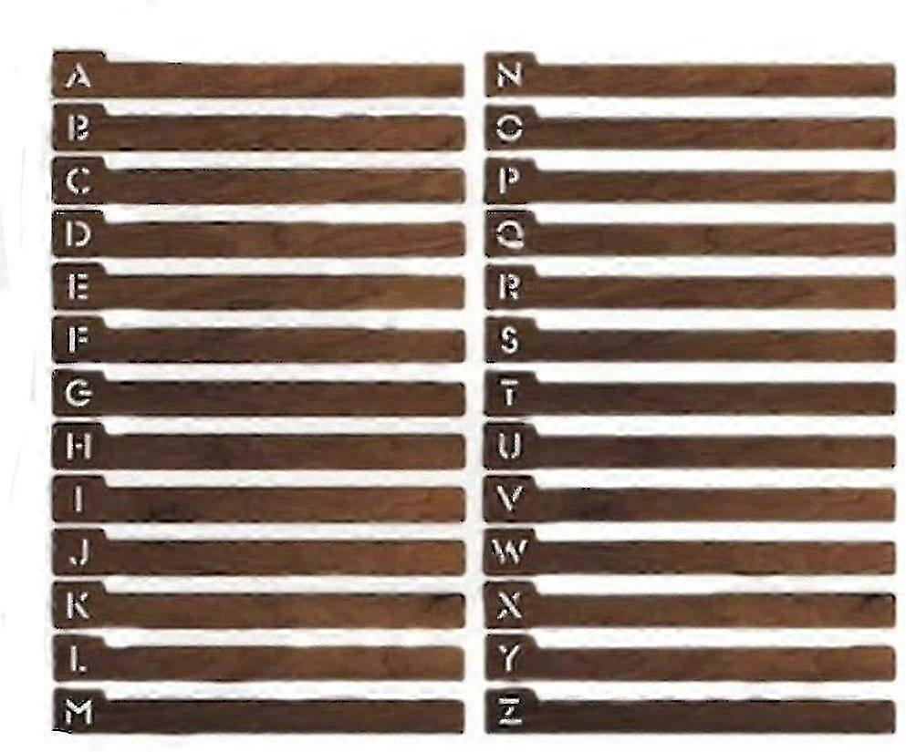 فواصل تسجيل الفينيل من الألف إلى الياء أبجديا مع علامات التبويب والمنظمين الخشبيين لتخزين LP