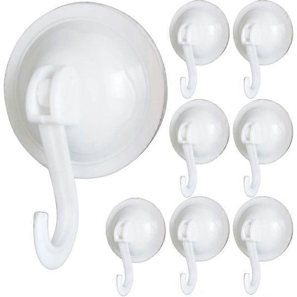 Powerful Suction Hooks Vacuum Suction Cups Hangers Removable Reusable Without Nails or Glue for All Smooth Flat Surfaces - 8-Pack