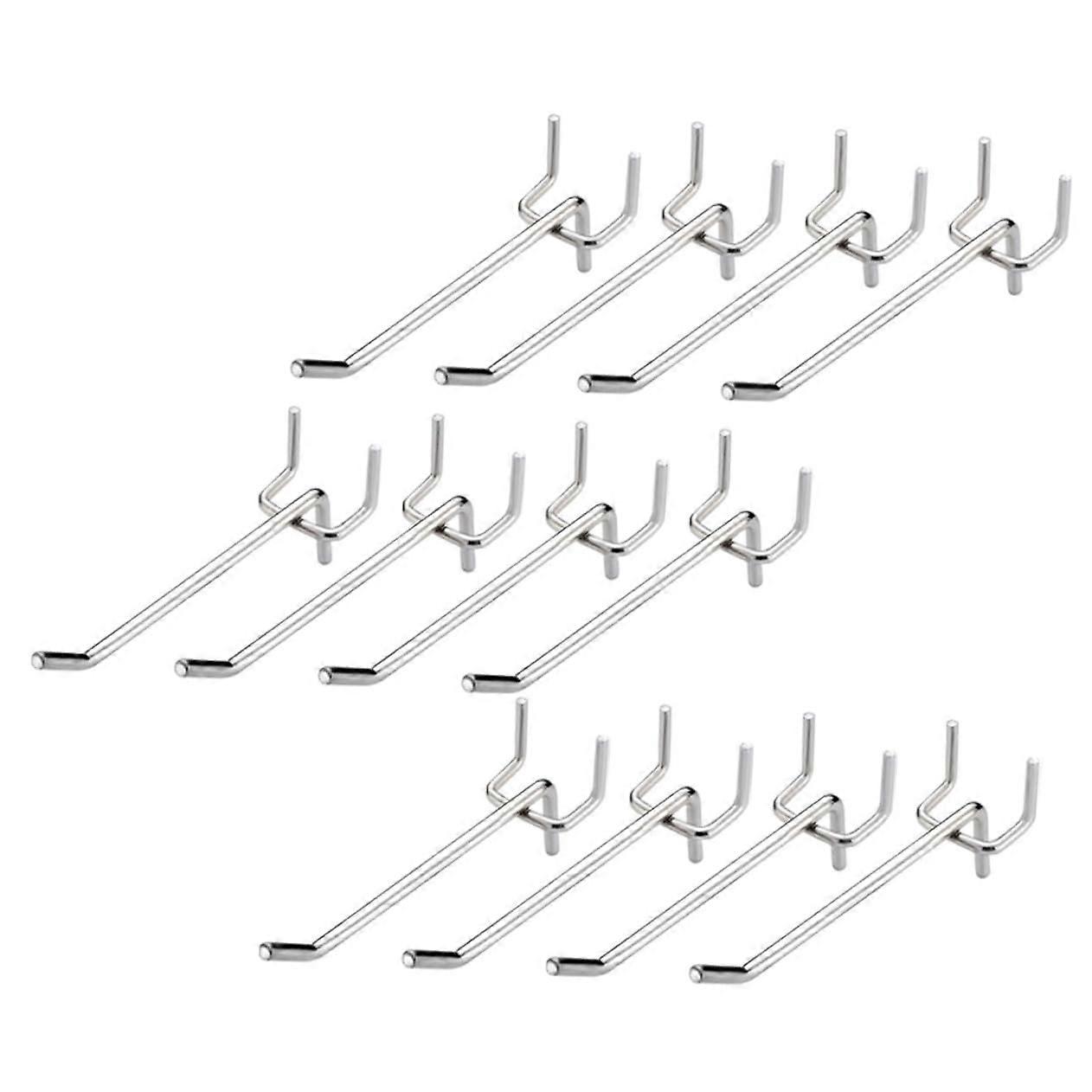 20 Pack Triangle Hooks 10cm Long 0.55cm Thick Home Supermarket Shelf Racks Easy to Install Silver Chrome Finish