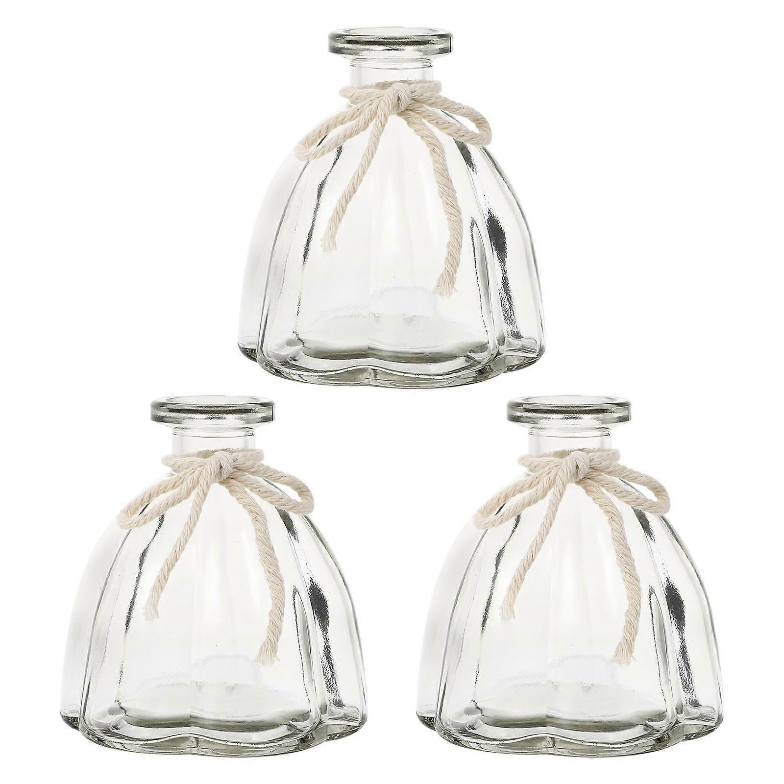 Transparent Glass Flower Arrangement Vase for Home Decoration 3PCS Size 8.7x5.5 Inches