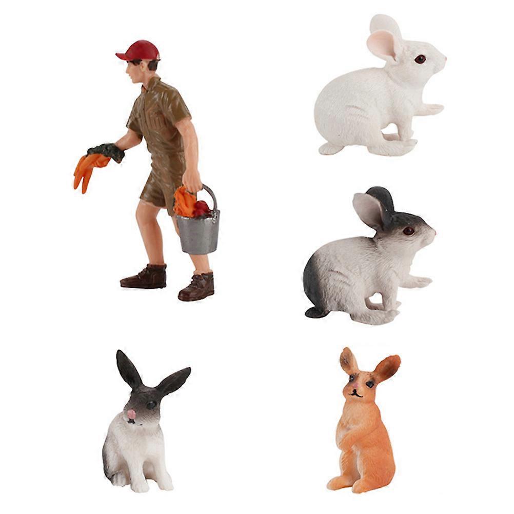 Small Animal Toys Simulation Rabbit Desktop Decoration Party 105x95cm 1Set