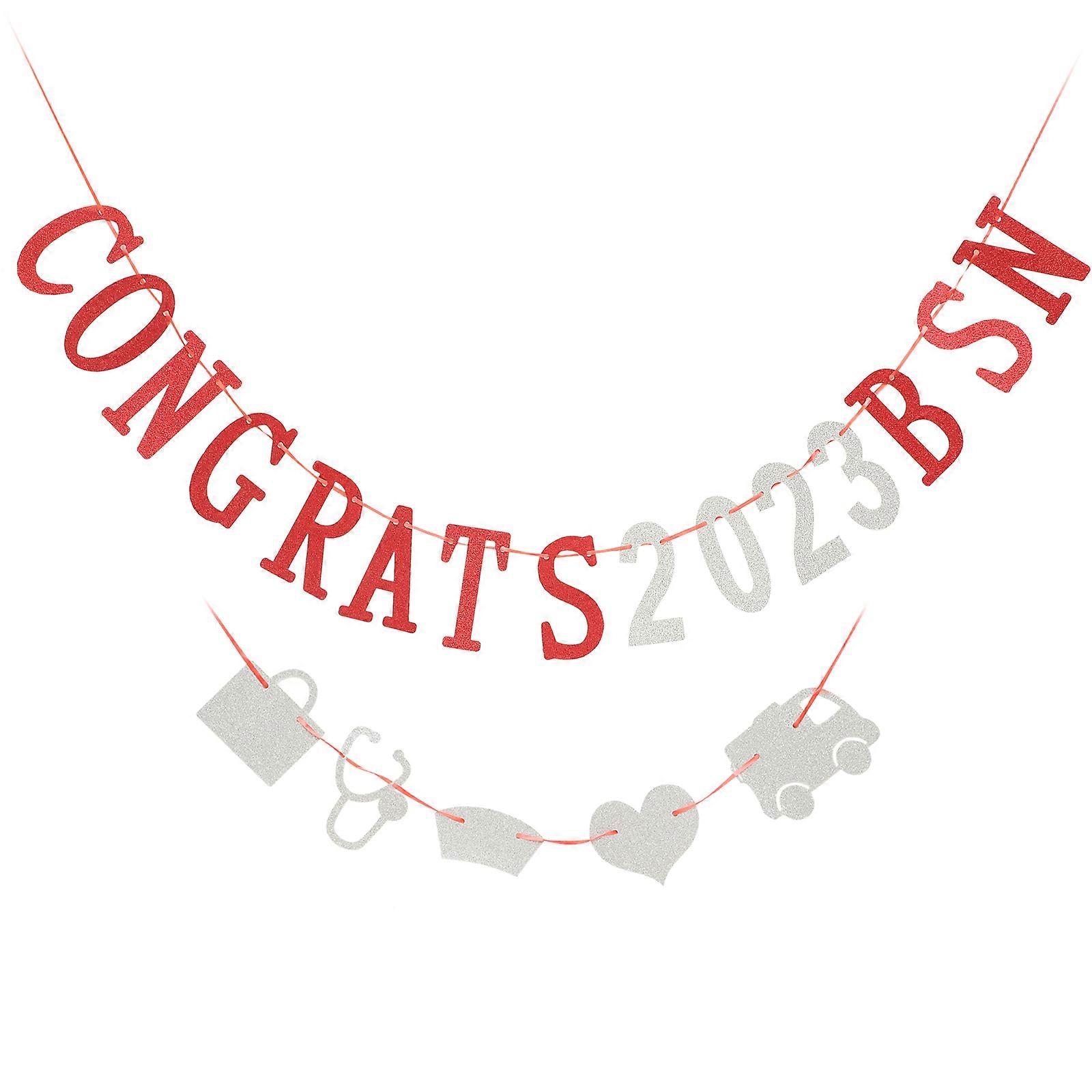 Nurses Graduation Theme Bunting Grads 2023 Hanging Banner Party Atmosphere Creation 1 Set