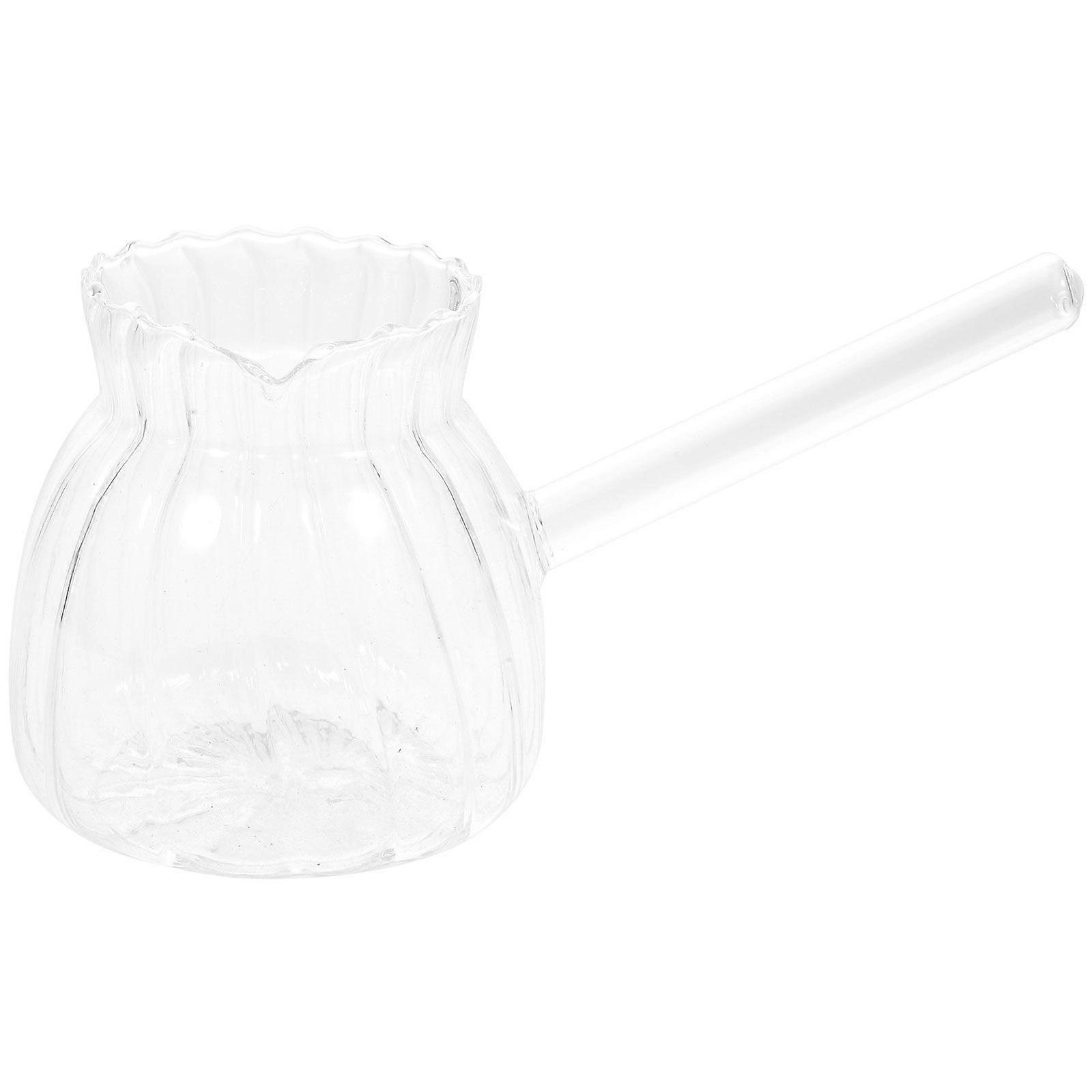 Crémier à rayures en verre Crémier à café Pichet à lait Grand pichet à café avec poignée