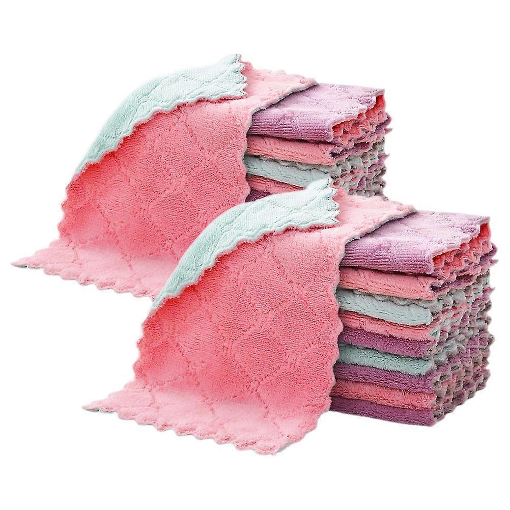Kitchen Washcloths for Dishes Tableware Non-Scratch Microfiber 27x16cm Absorbent 20Set