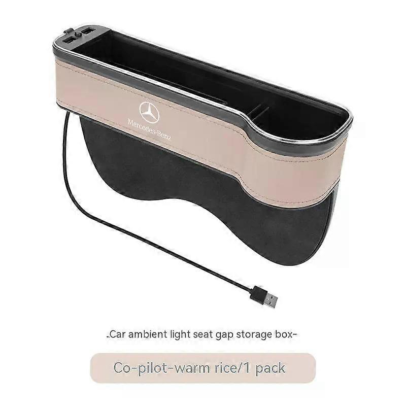 Car USB Charging Colour Light Seat Storage Case Seat Gap Box Suitable for Mercedes-Benz A B C E V R-Class A45 C43 CLA GLA GLB GLC SLK SL
