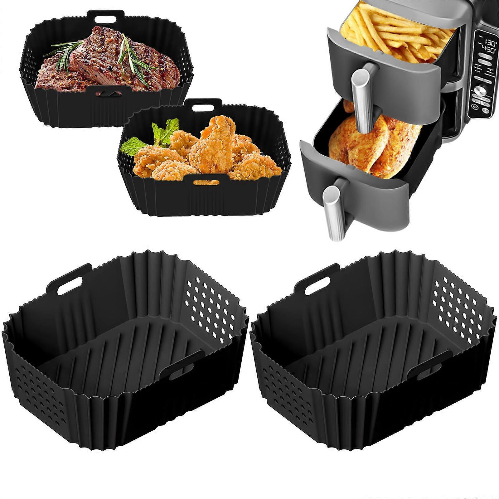 Silicone fryer with double layer and double basket for Ninja SL401 air fryer
