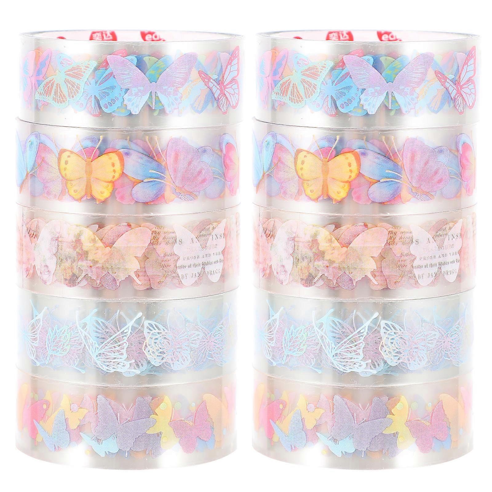 10 Rolls DIY Washi Tape Set Durable Decorative Tapes for Scrapbooking, Wrapping, Journals, and Planners Vivid Colors and Unique Patterns for