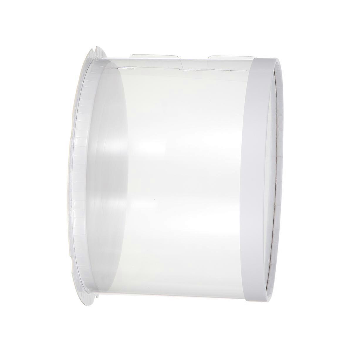Round Clear Cake Box Elegant Cake Packaging Container For Special Occasions White Single Layer 22 X 22 X 16 Cm 1Set