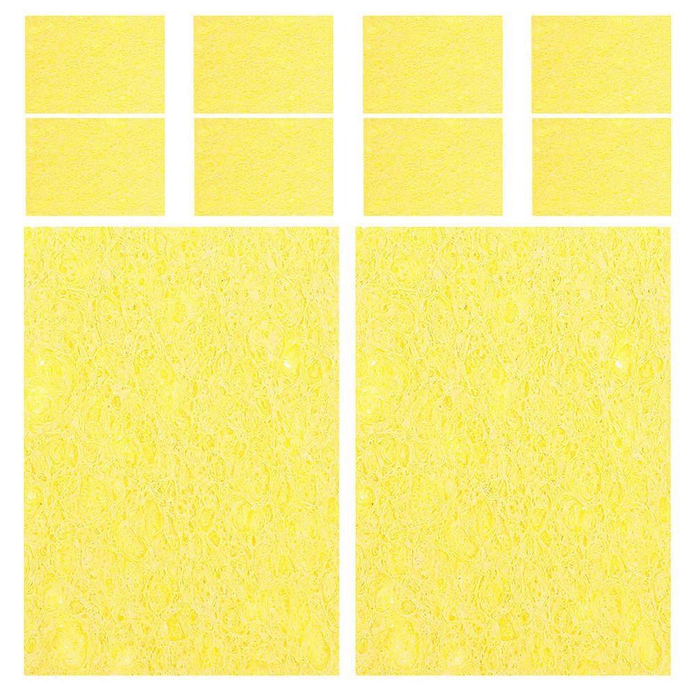 Solder Iron Sponge Soldering Accessories For Hobbyist Soldering Square Shape Yellow Color Preventing 10Pcs