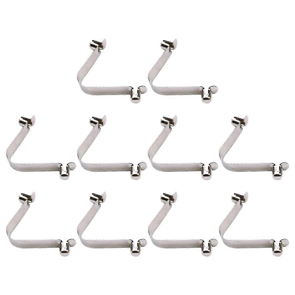 Pool Hooks for Poles Spring Clasp Silver 8x5cm V-Shaped Double Pin Design for Maintenance Workers 10Pack