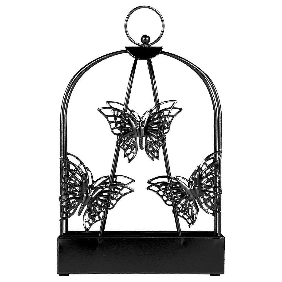 Incense Tray Outdoor Use Fireproof Metal Butterfly Shape 1Pc
