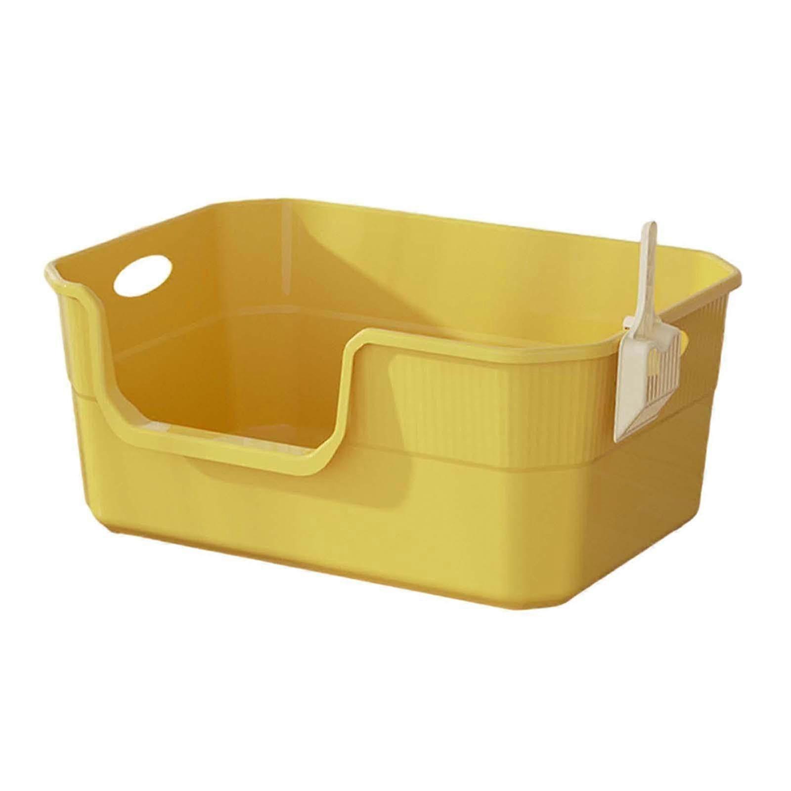 Semi-enclosed litter box suitable for cats