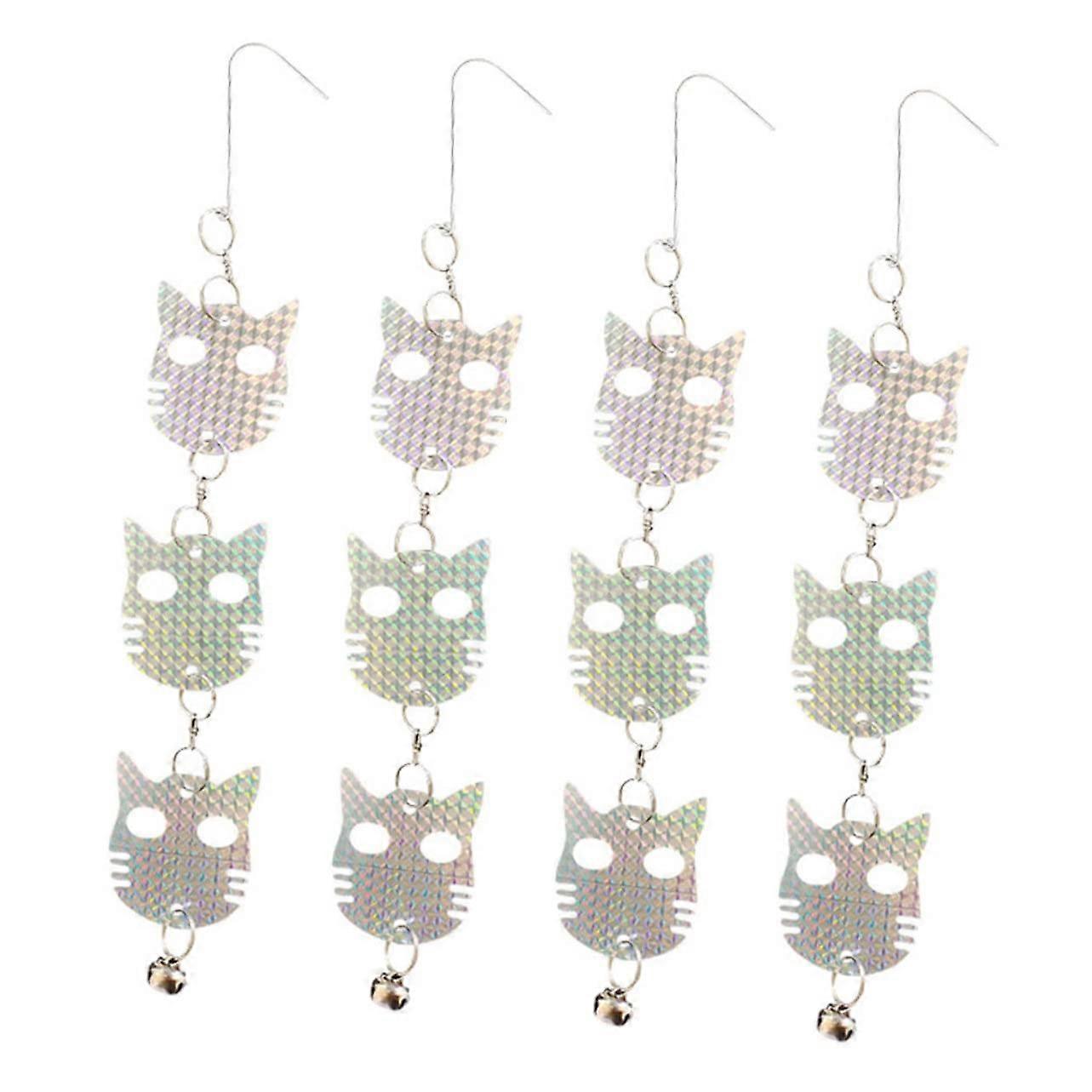 4 Pieces Cat Head Reflective Disc for Bird Protection in Garden