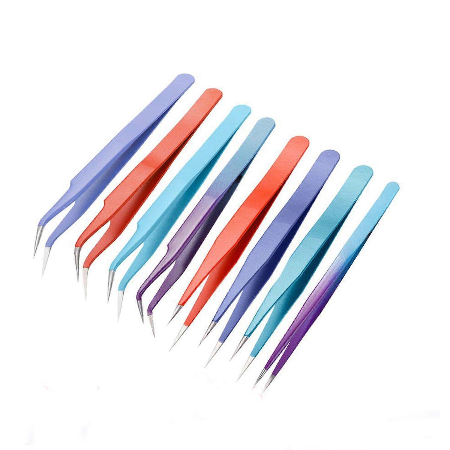 8pcs false eyelashes tweezers, lash extension tools clip.