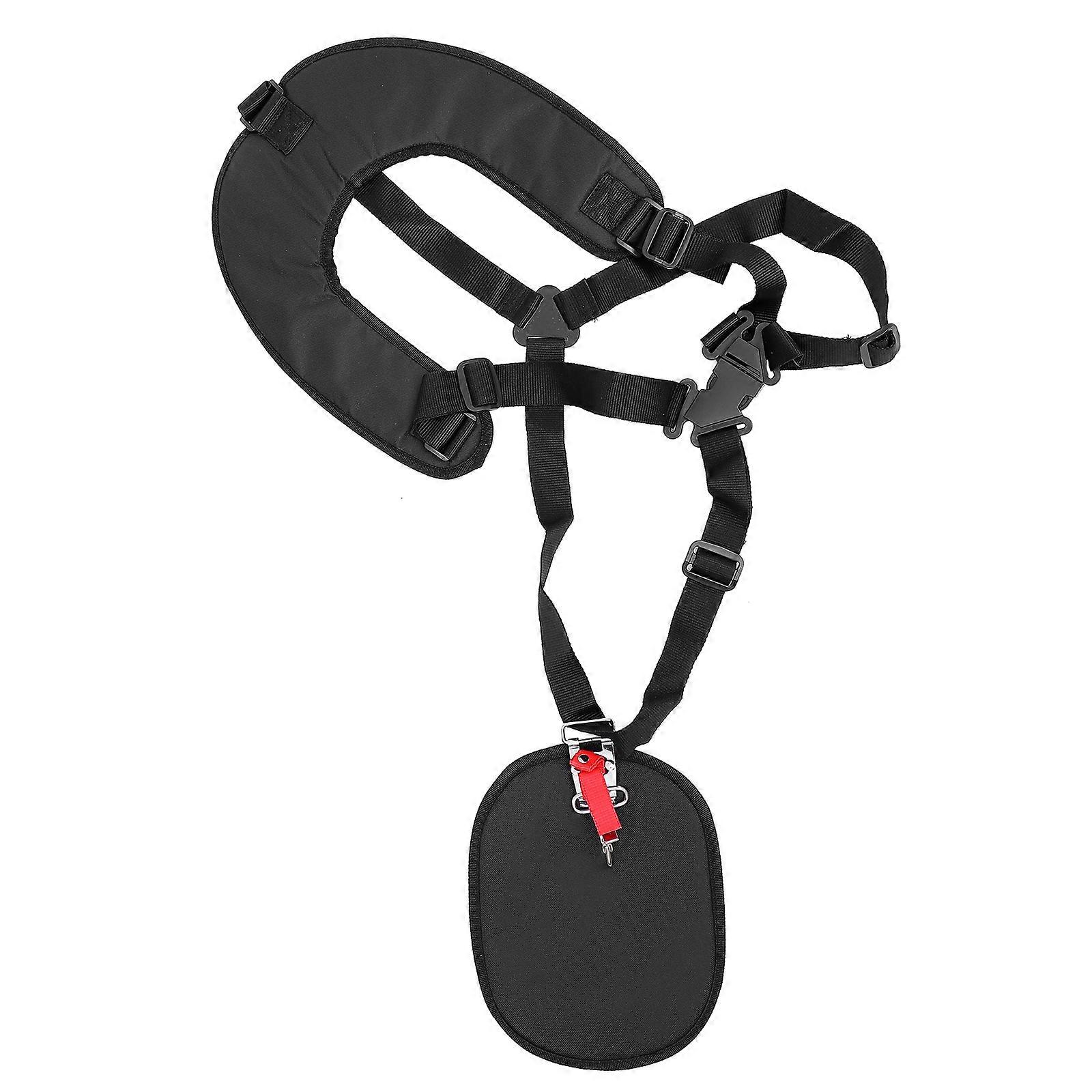 Black Shoulder Harness Strap for Grass Cutting Use Durable Fabric and Stainless Steel Adjustable