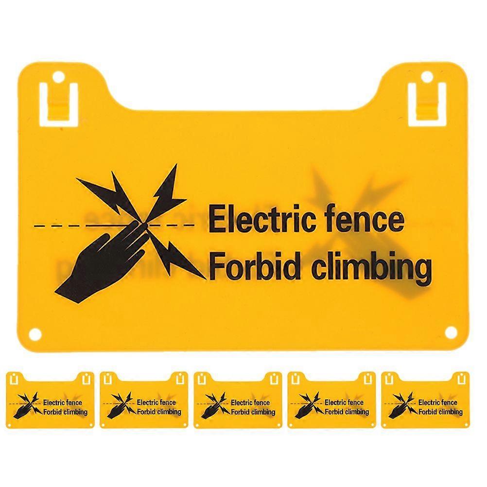 5pcs High Voltage Warning Signs: For Electric Fence Plastic Caution Labels Weatherproof Safety Sign Prevent Unauthorized Access And Accidents
