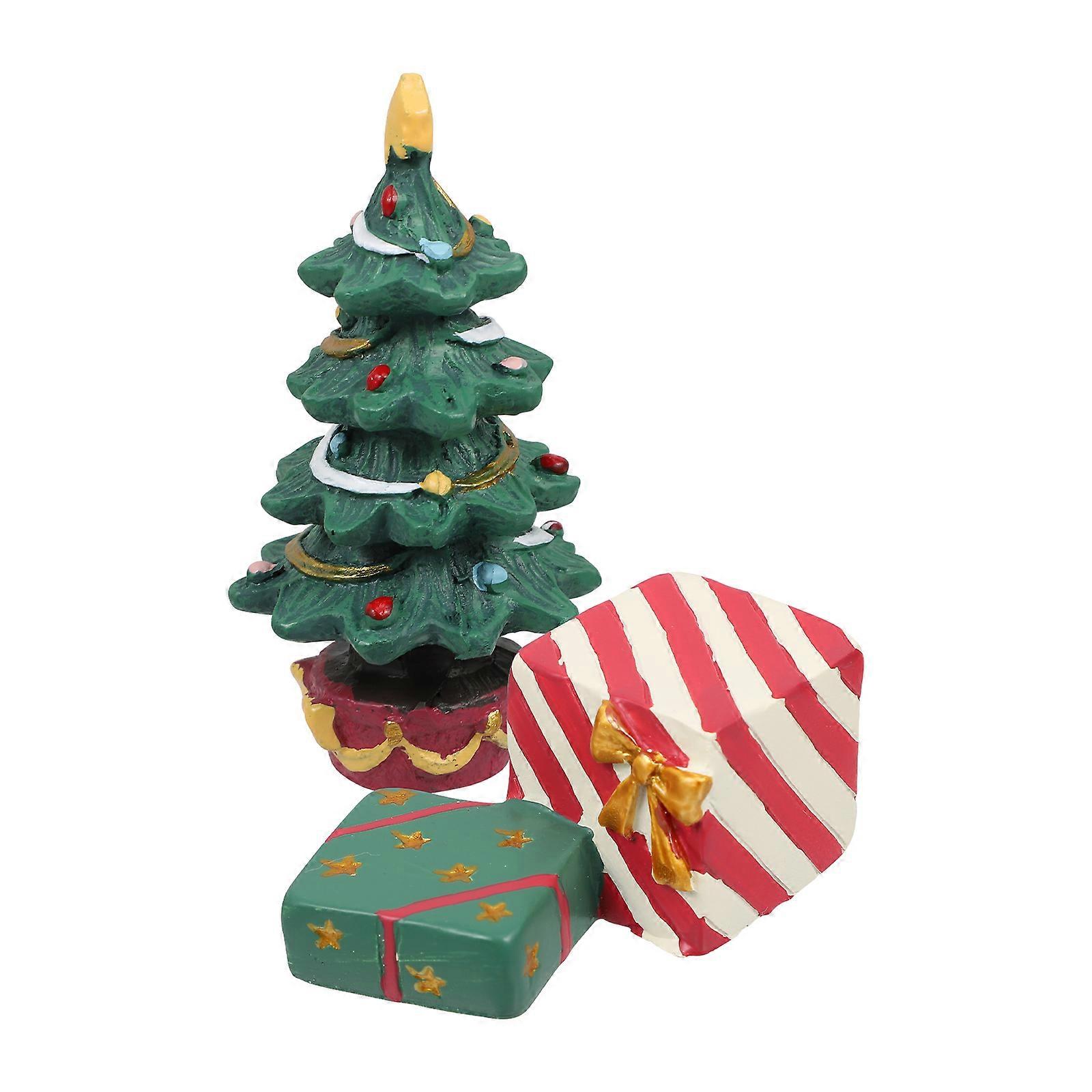 Fish Tank Christmas Resin Mini Tree Shape For Aquarium Use 7.50X4.00X4.00CM 2Pcs