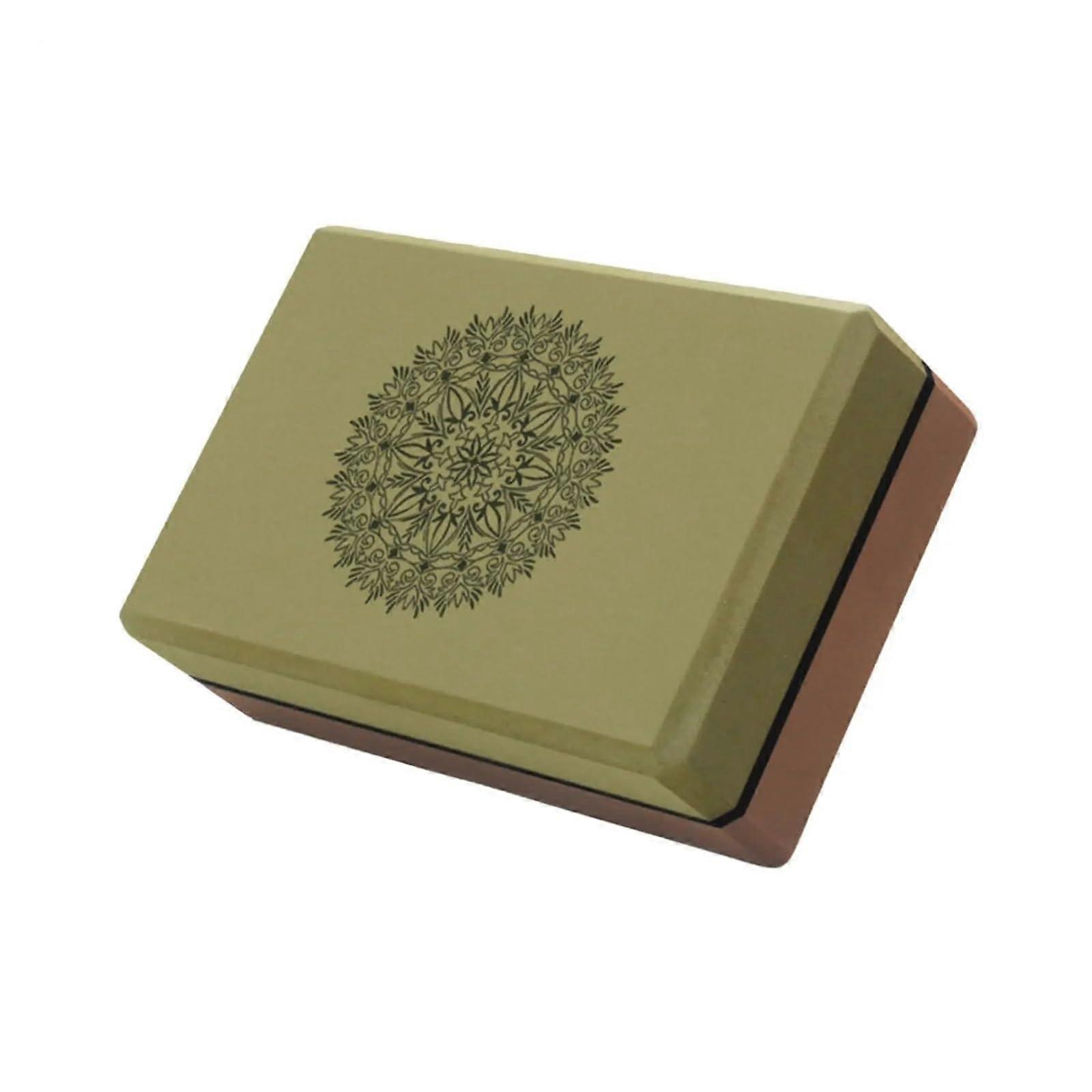 Yoga Block Soft EVA Foam Multipurpose Yoga Brick for Home Gym Workouts, Green and Coffee Color Options