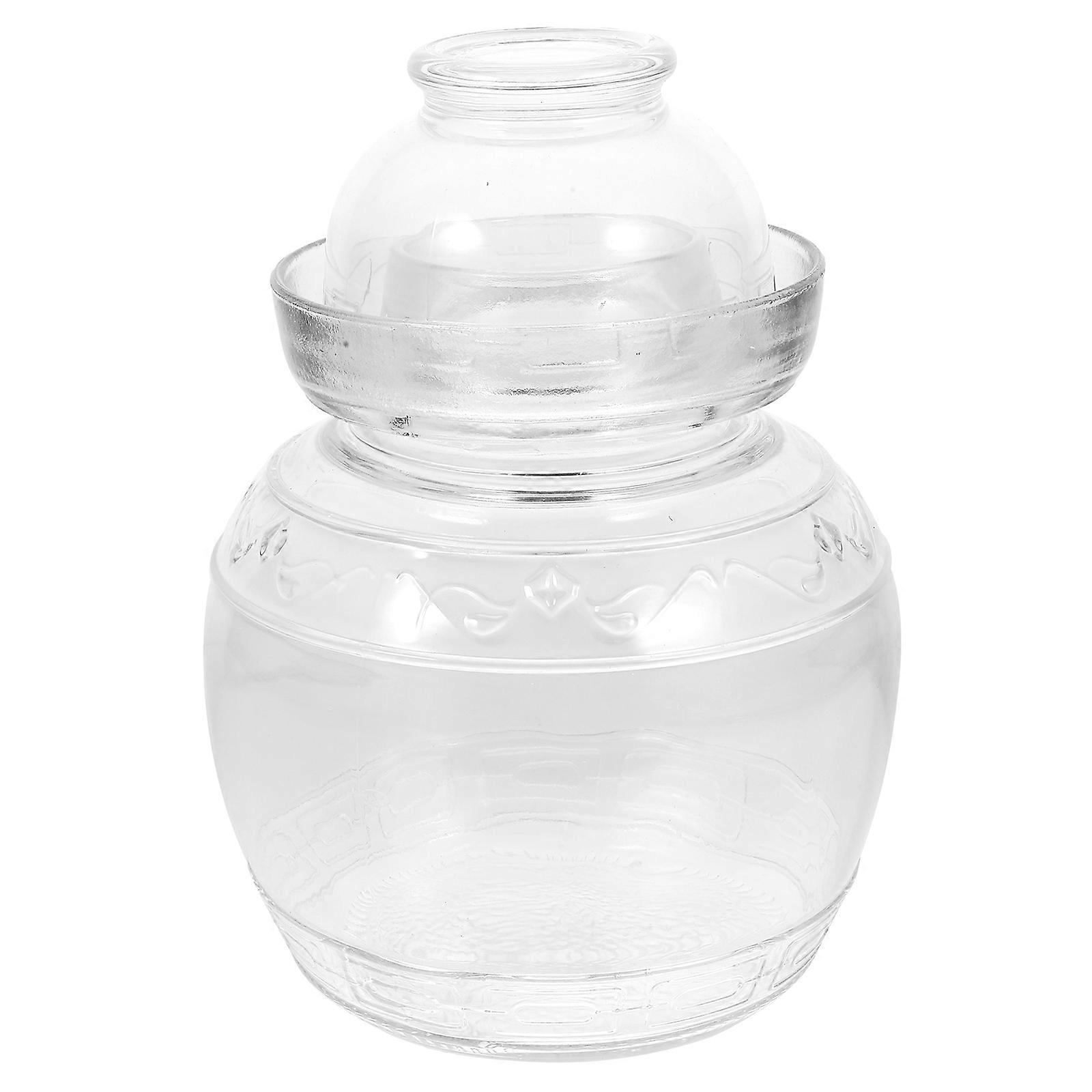 Airtight Glass Pickling Jar for Kimchi, Cucumbers & Fermenting – Thickened Food Storage Container for Kitchen Use