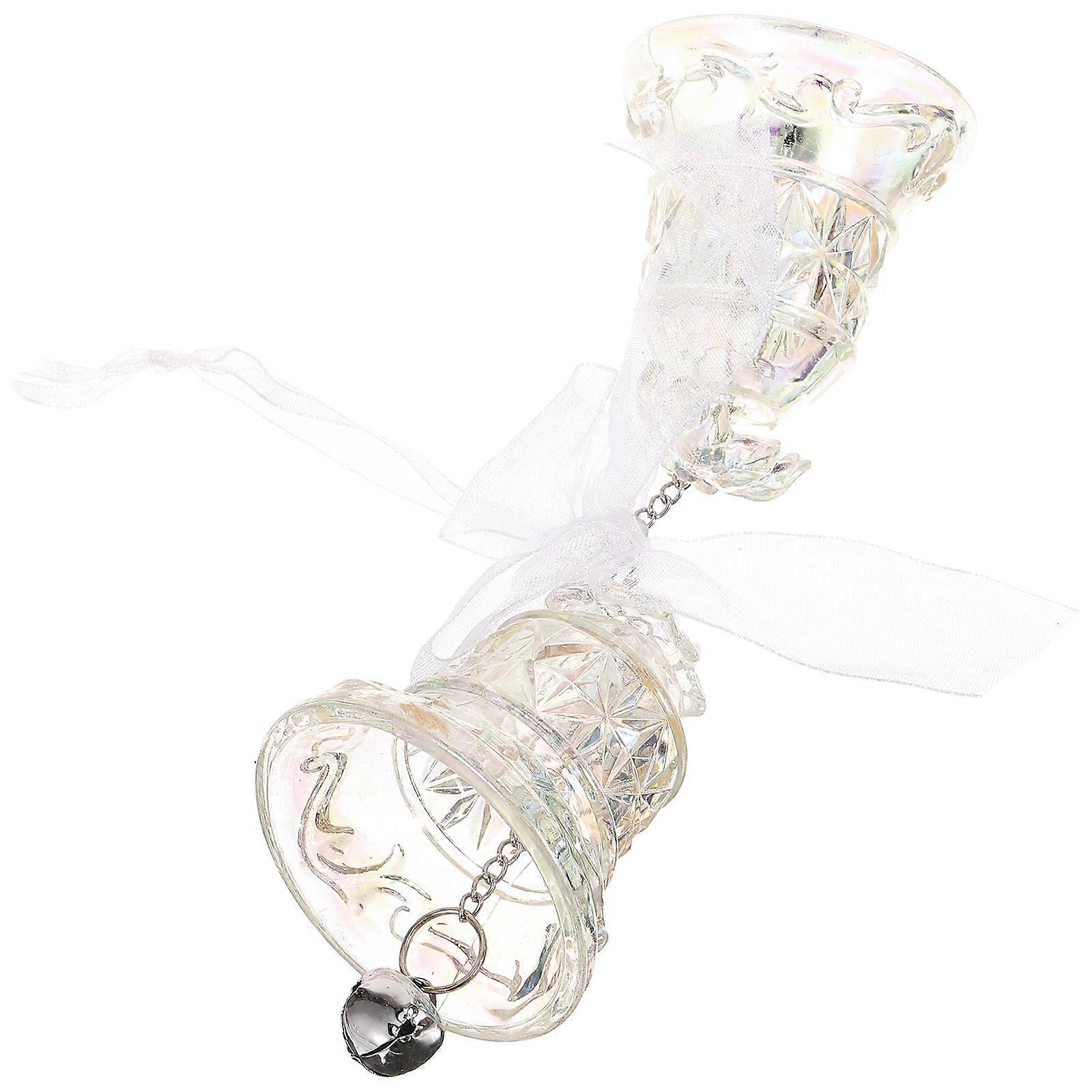 Clear Decorative Bell Shaped Ornament Transparent Hanging Decoration Christmas Tree Decorations 1Pack