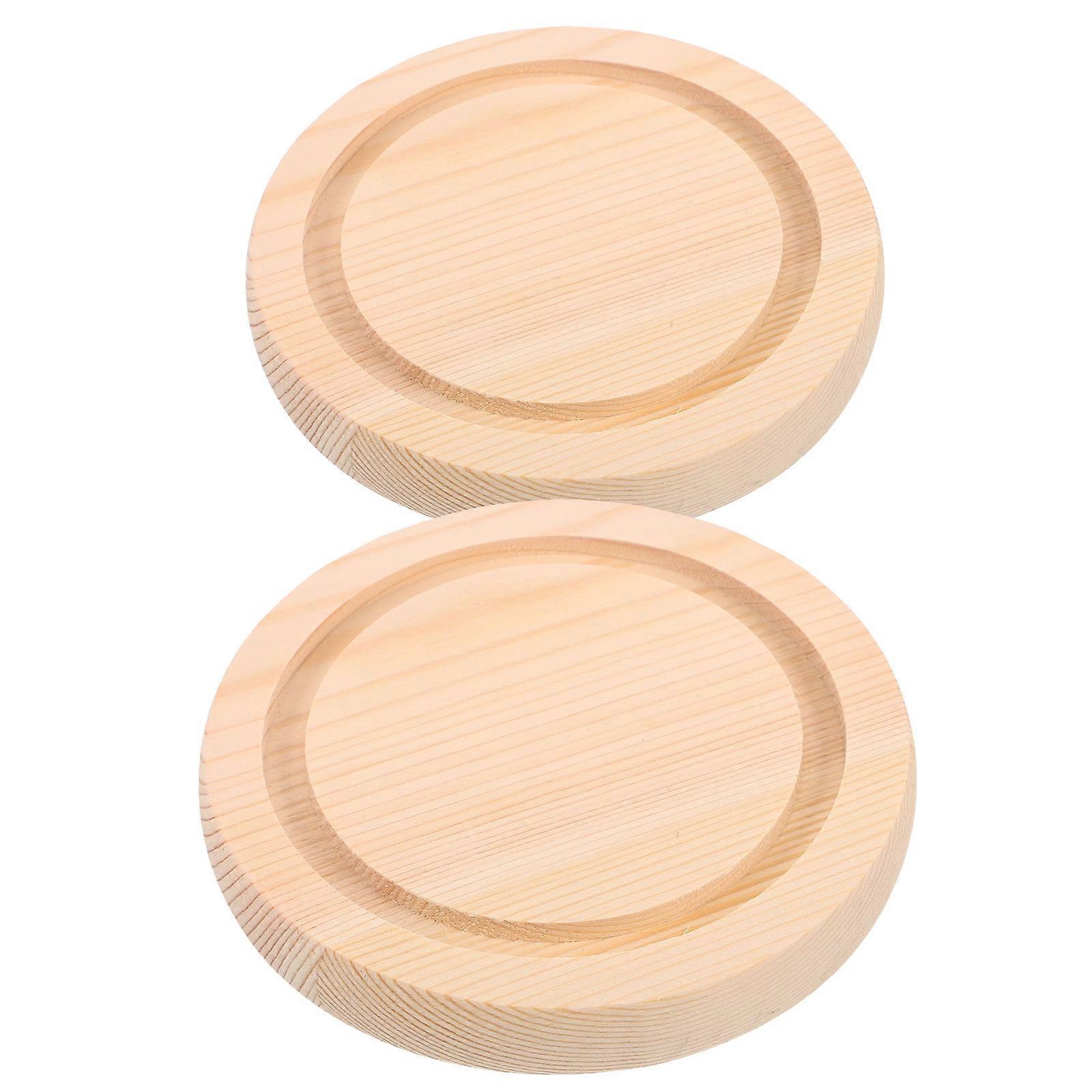 Planter Base Wooden Tray For Glass Cloche Base Protective Square Decor 2Pcs