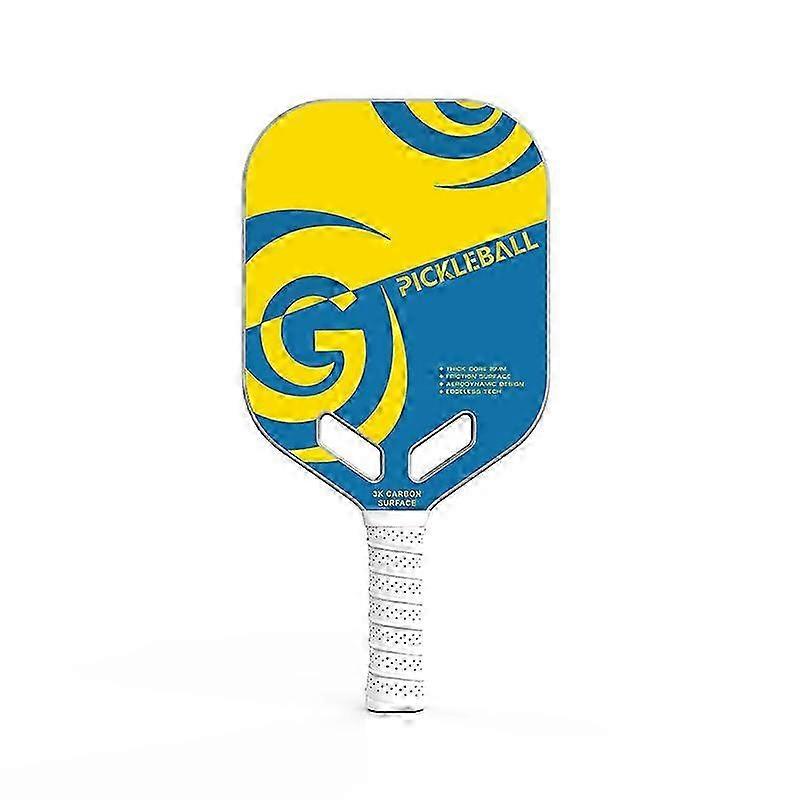Edgeless Pickleball Racquet 3K Carbon Fiber Aerodynamic Open Throat Single Carbon Polished Grit Texture 20mm Thick Polypropylene Co