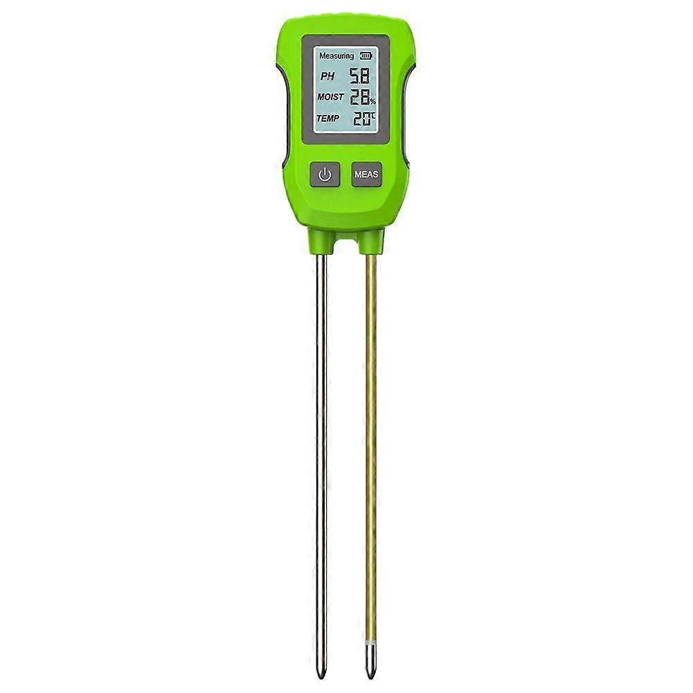 3 in 1 Soil Tester PH/Moisture/Temp Digital LCD Meter Heat- Metal Sensor Monitor for Flower Plants