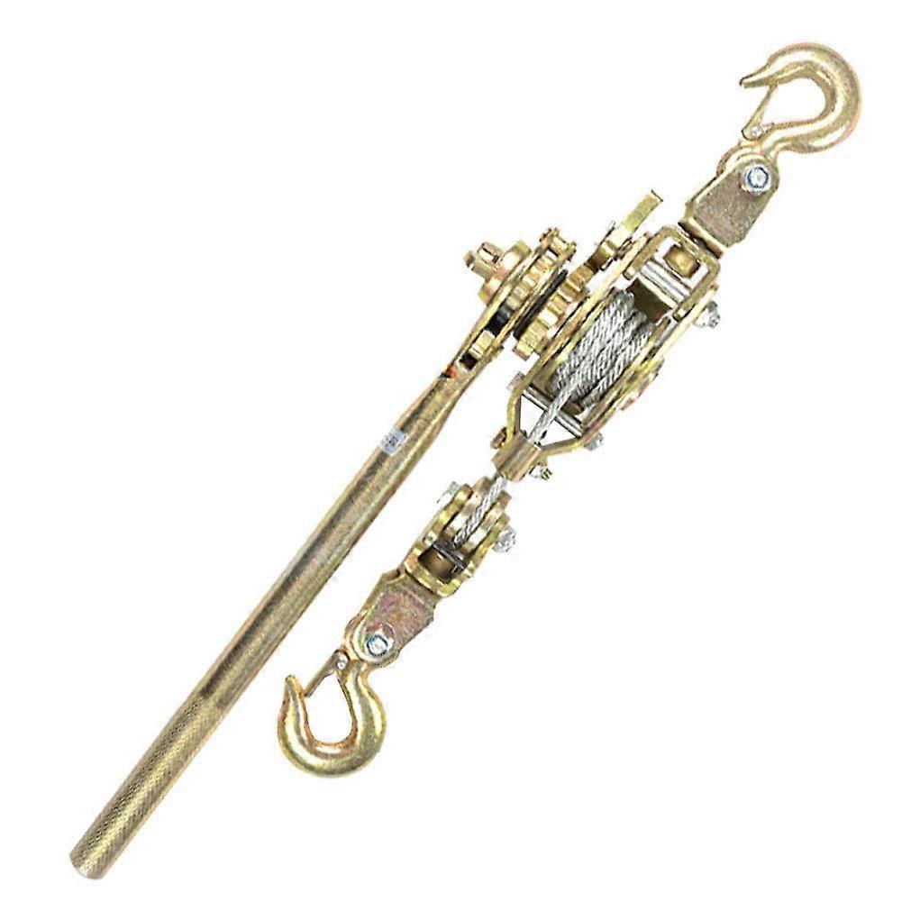 Hand Winch Power Puller, Multifunction Ratchet Puller with 1.5m Wire Rope, 2 Hooks, 3T Load