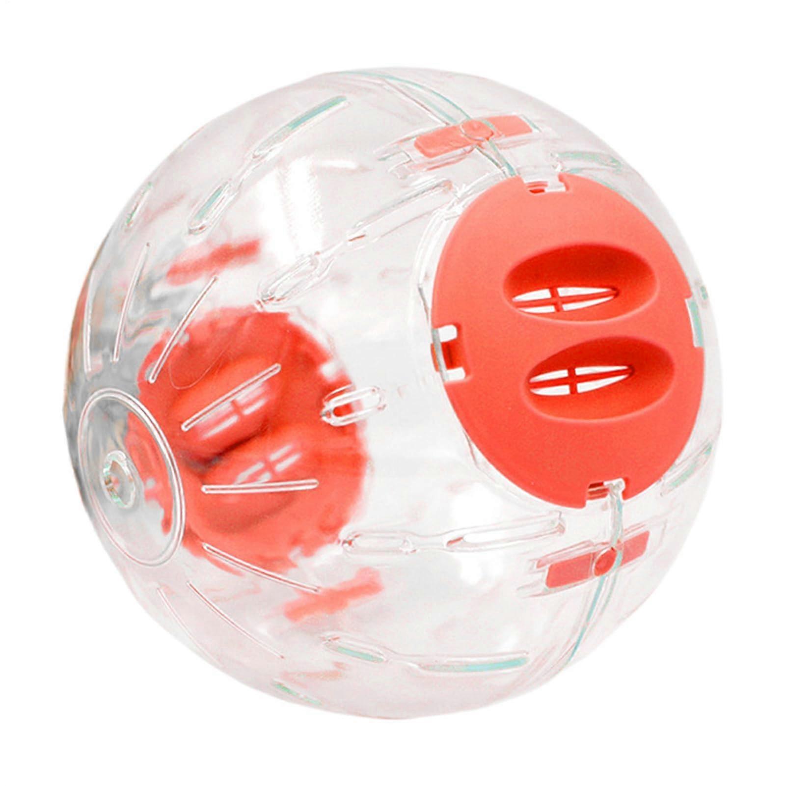 Hamster Exercise Ball – Transparent Quiet Toy for Small Pets, Pink, 14 cm